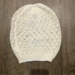 White crochet Beret Knit Beanie